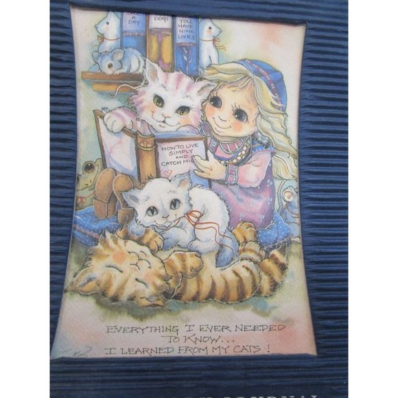 Dreamworks Journal Jody Bergsma Cat Print Blue Corrugated Cover Spiral Bound - Picture 2 of 16